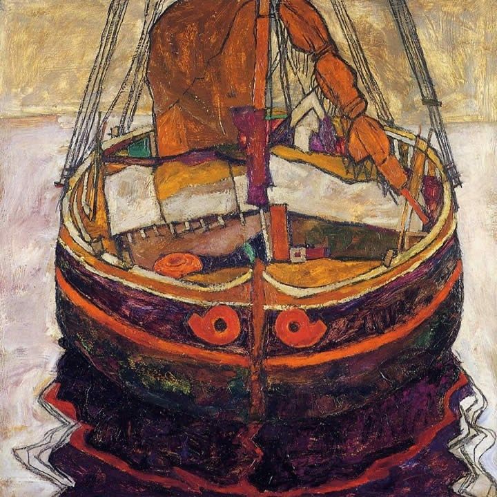 Egon Schiele Trieste Fishing Boat